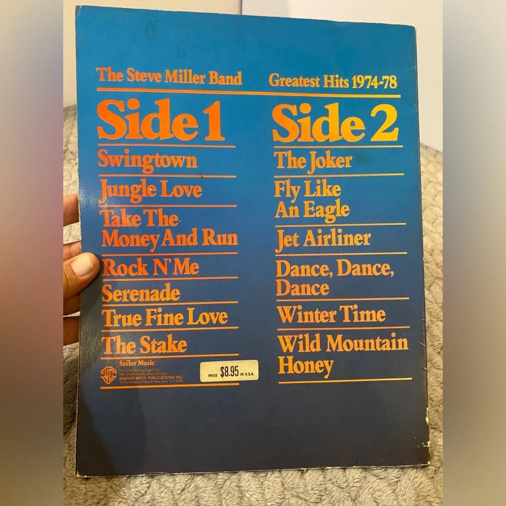 Steve Miller Band guitar tablature book. 1978 print